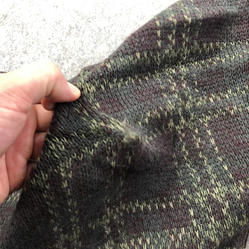 Vintage Trading Company Sweater Mens 2XL Brown Plaid Knit Crewneck Pullover